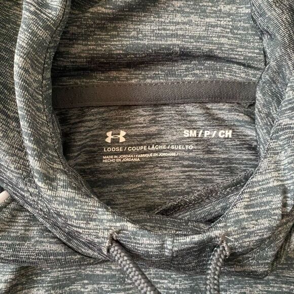 Under Armour men S loose fit pullover hoodie w/front pouch pockets grey - Picture 3 of 4